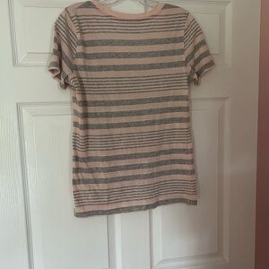 Calvin Klein Striped Pink And Gray So Soft Size M Pullover Top 100% cotton